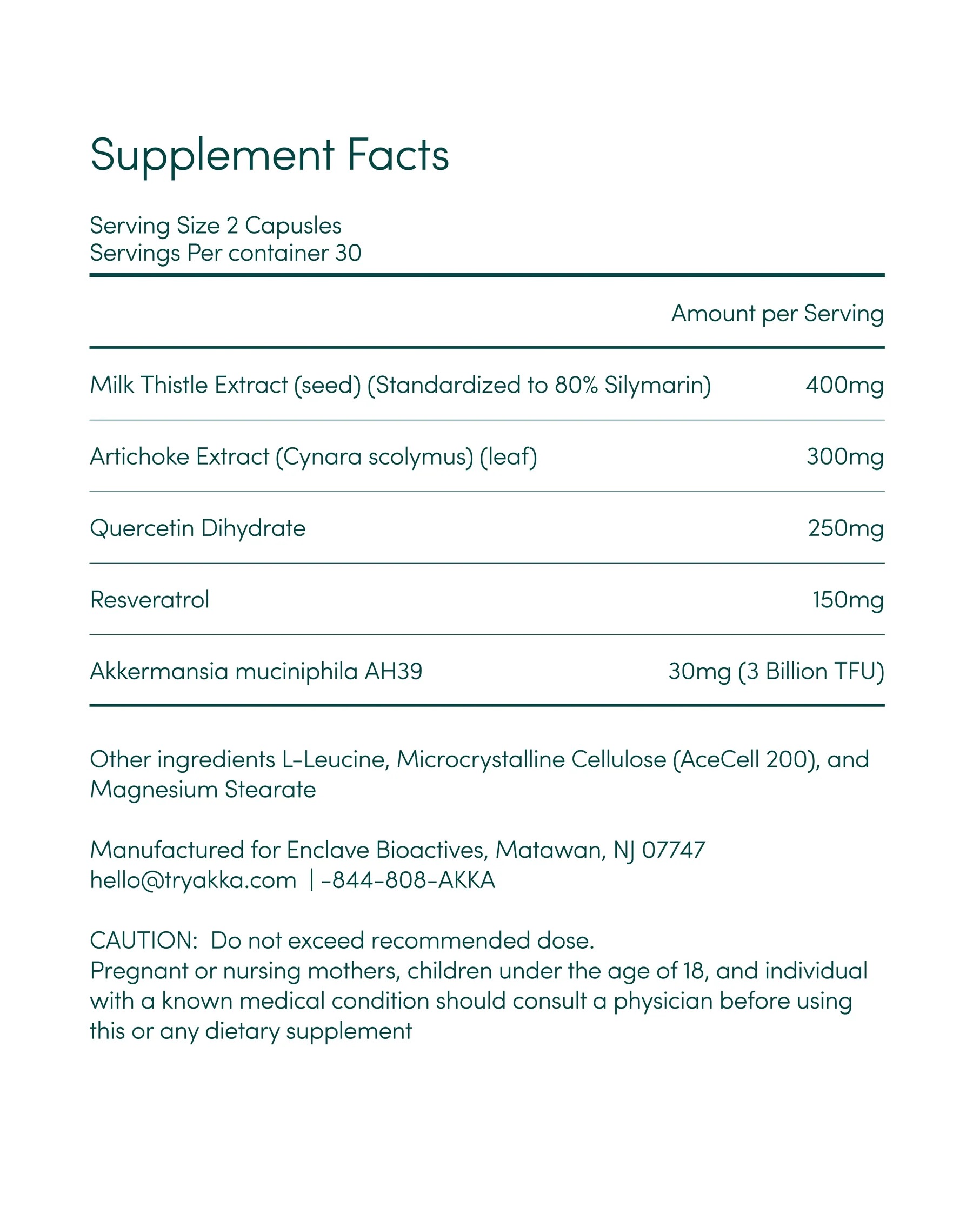 AKKA Supplement Facts